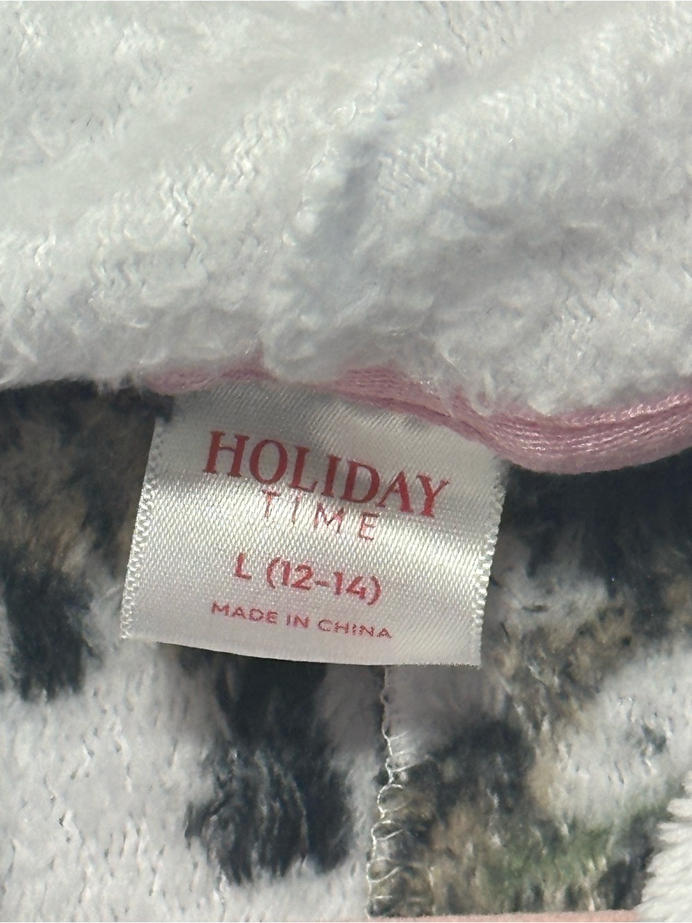 Holiday Time. White Hooded Fleece Onesie with Black Cow Print - Picture 2 of 8